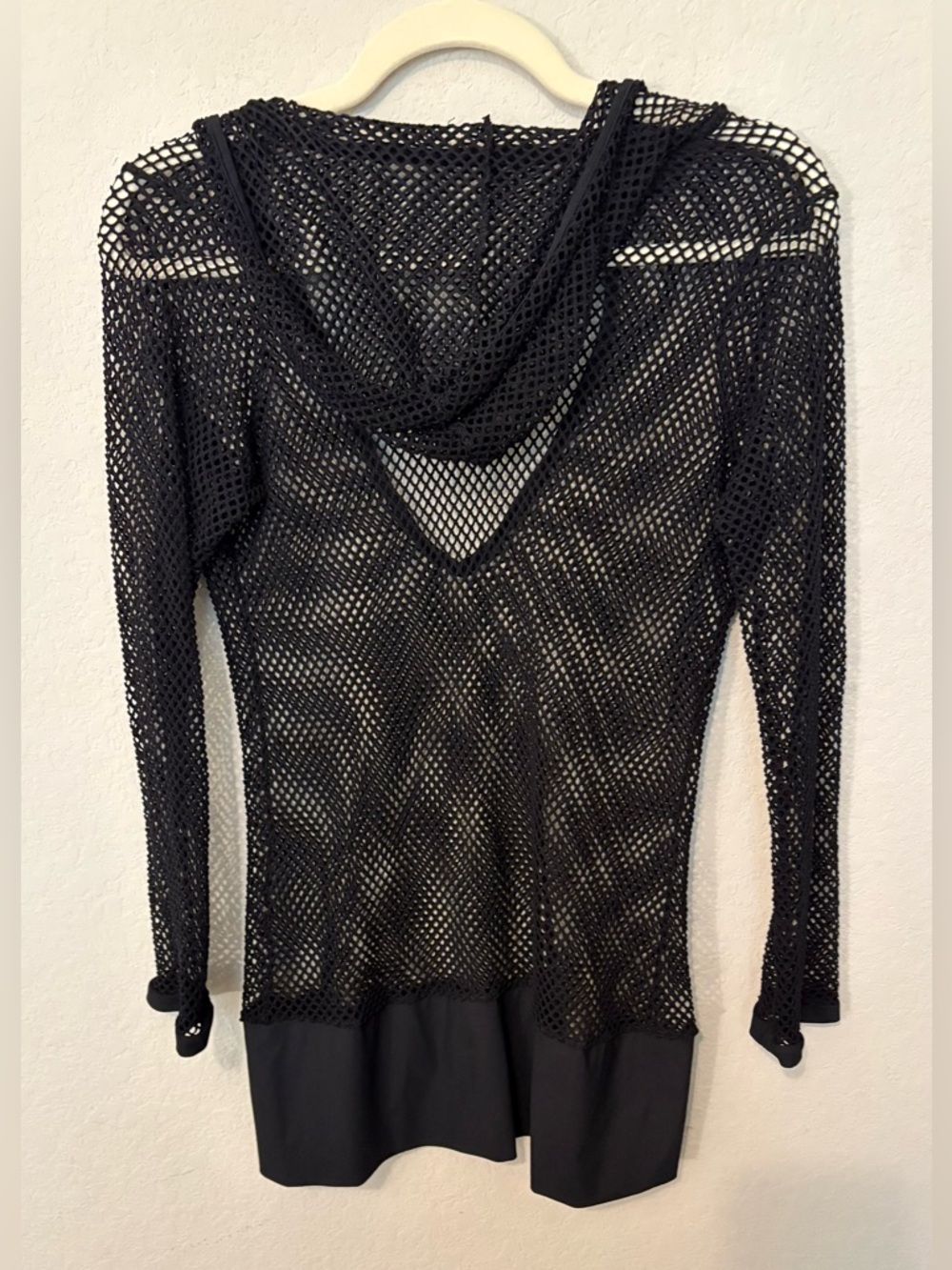 Sauvage Women’s Black Mesh Hoodie Cover-up Size Large - Picture 7 of 8